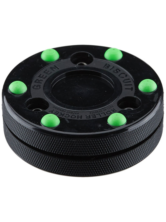 Green Biscuit - Inline Hockey Puck Black
