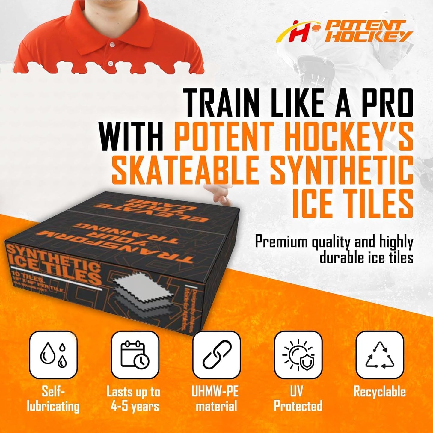Skateable Synthetic Ice Tile - 10 Pack